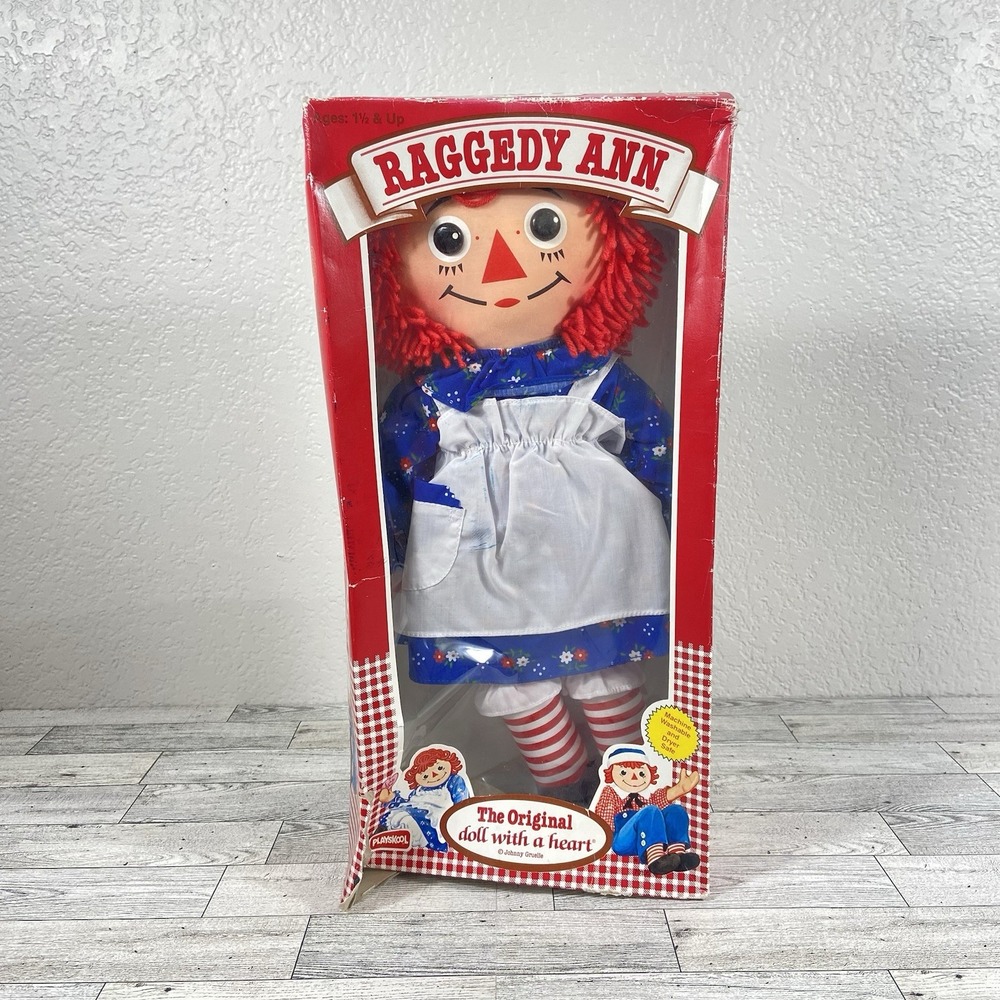 Vintage Raggedy Ann The Original Doll w A Heart Doll‎ 18" Hasbro 1987 Read
